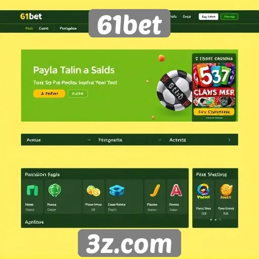 Interface e usabilidade do site 61bet
